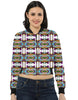 Women's Cosmic Bloom Crop Bomber Jacket