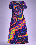 Women Cosmic Vortex A line Dress