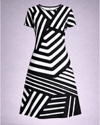 Women's Geometric Stripe A line Dress