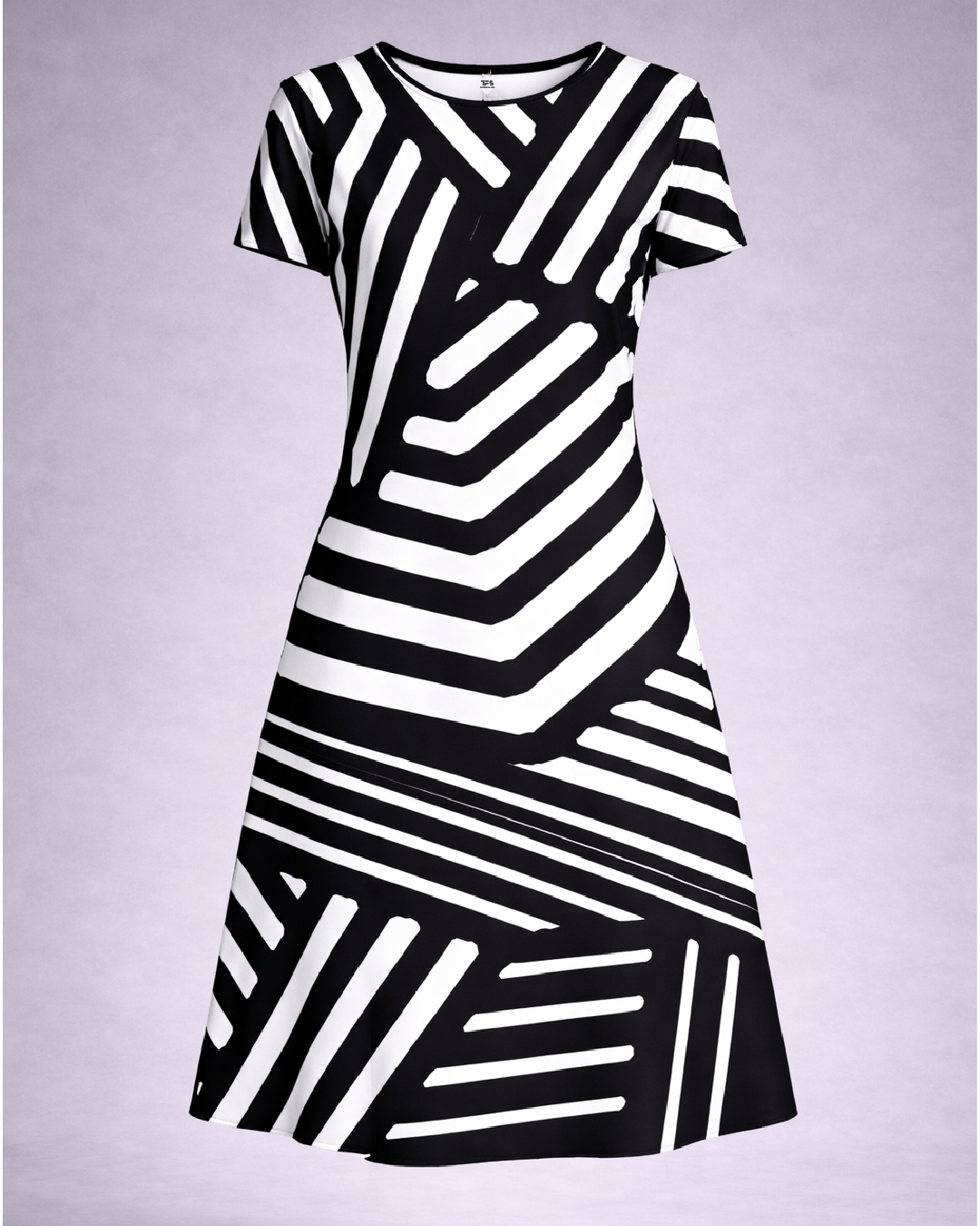 Women's Geometric Stripe A line Dress