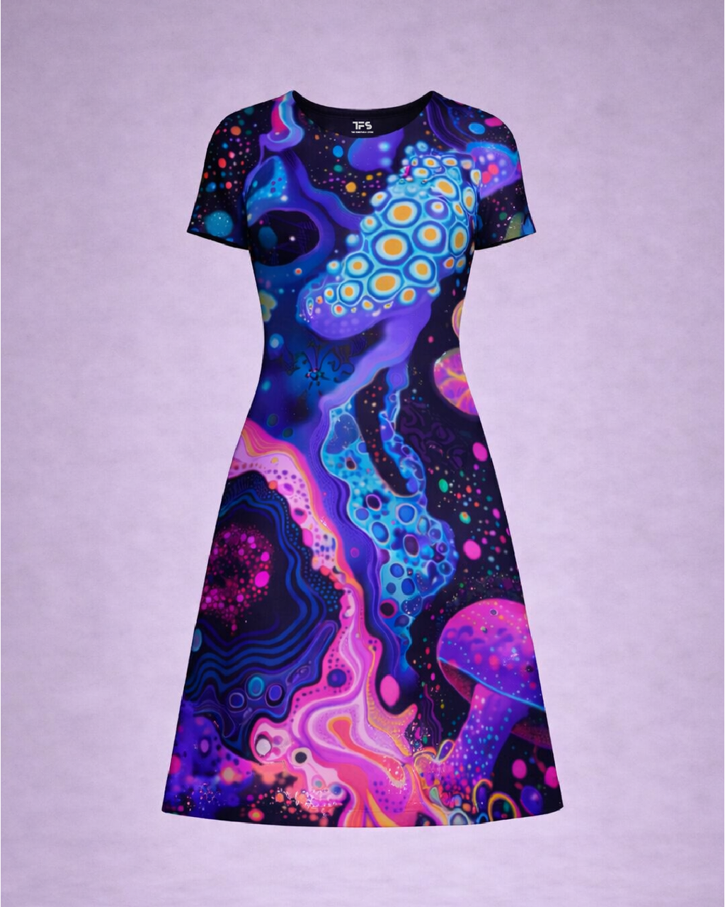 Women's Cosmic Mushroom A line Dress