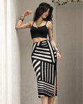 Women's Geometric Stripe Pencil Skirt
