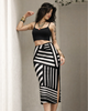 Women's Geometric Stripe Pencil Skirt