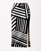 Women's Geometric Stripe Pencil Skirt