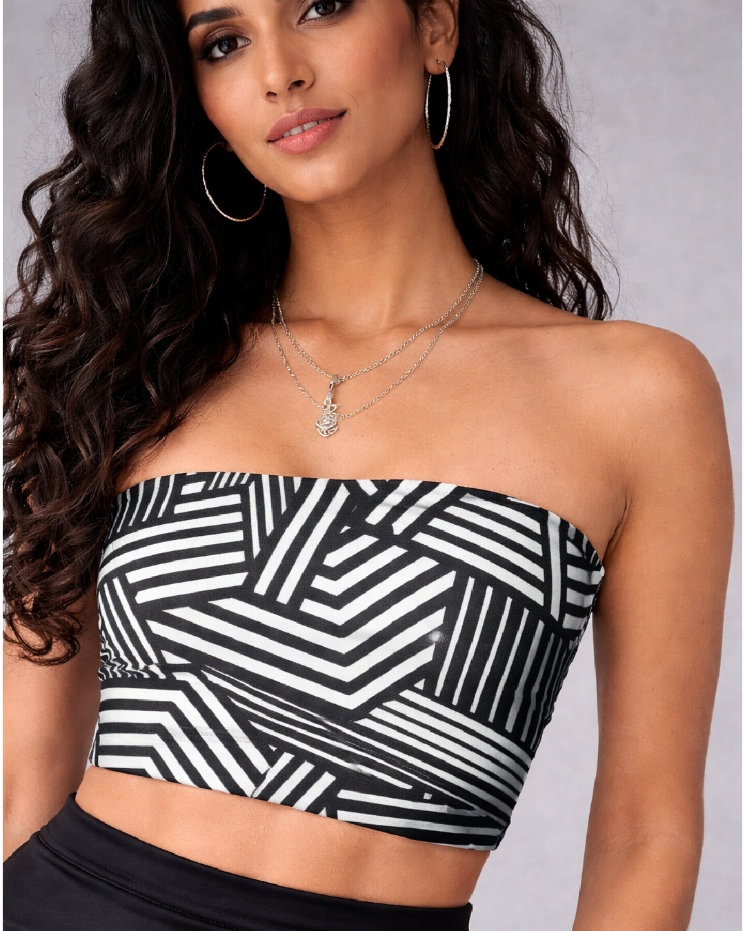 Women's Geometric Stripe Tube Top