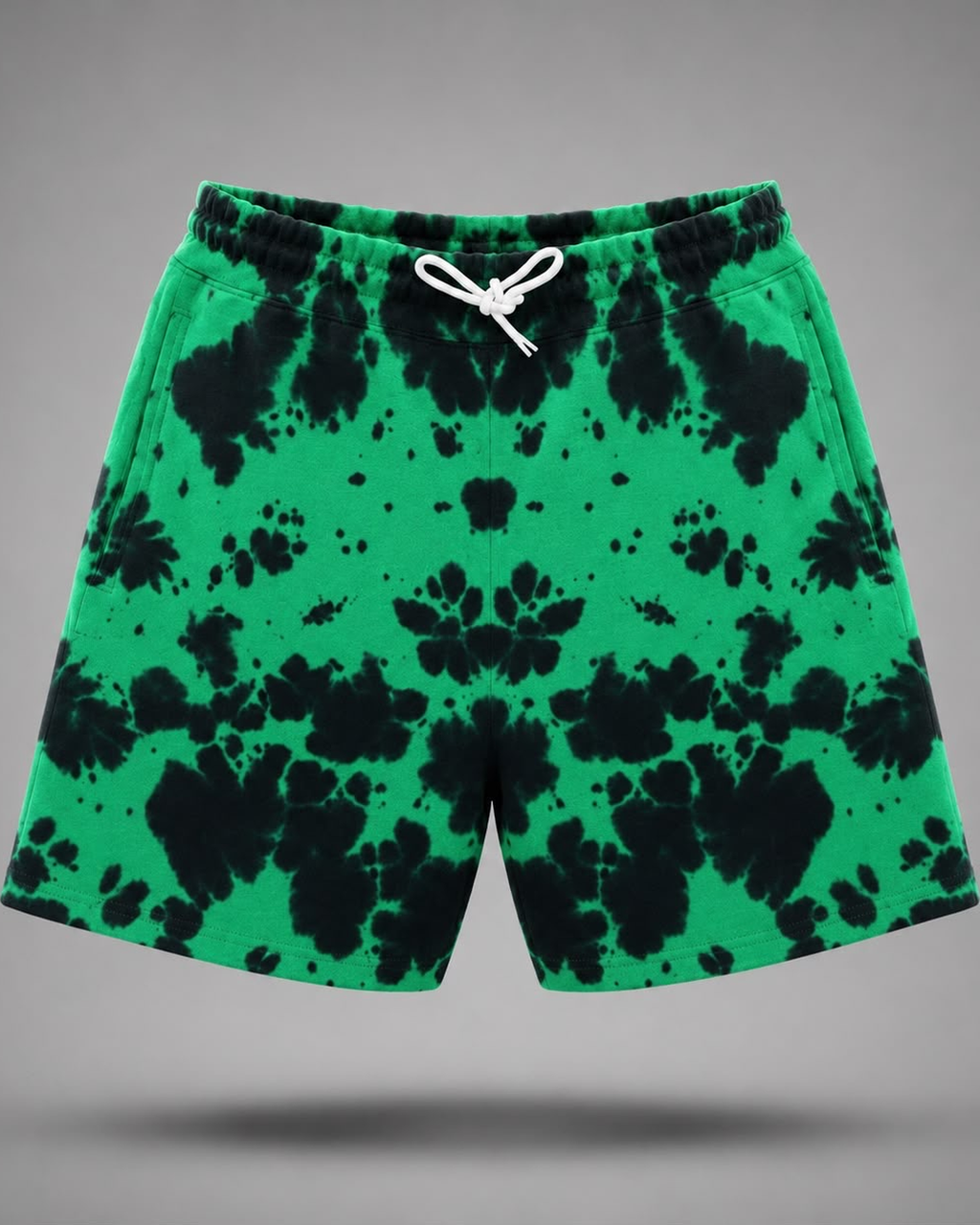 Unisex Green Black Tie Dye Shorts