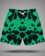 Unisex Green Black Tie Dye Shorts