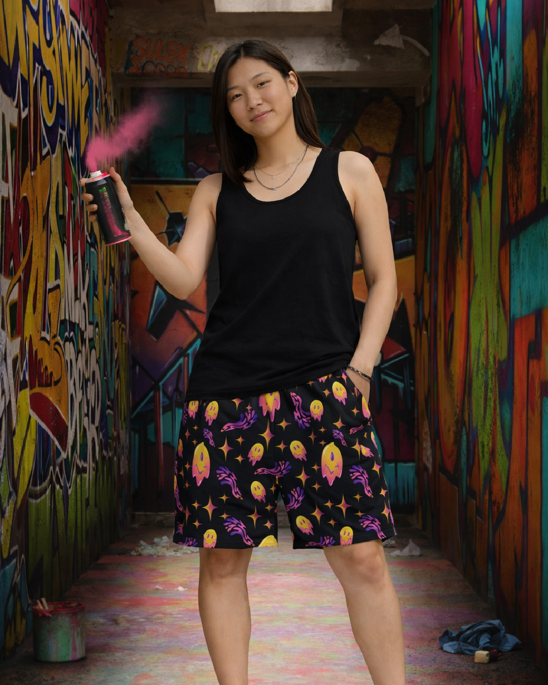 Unisex Acid Smiley Shorts