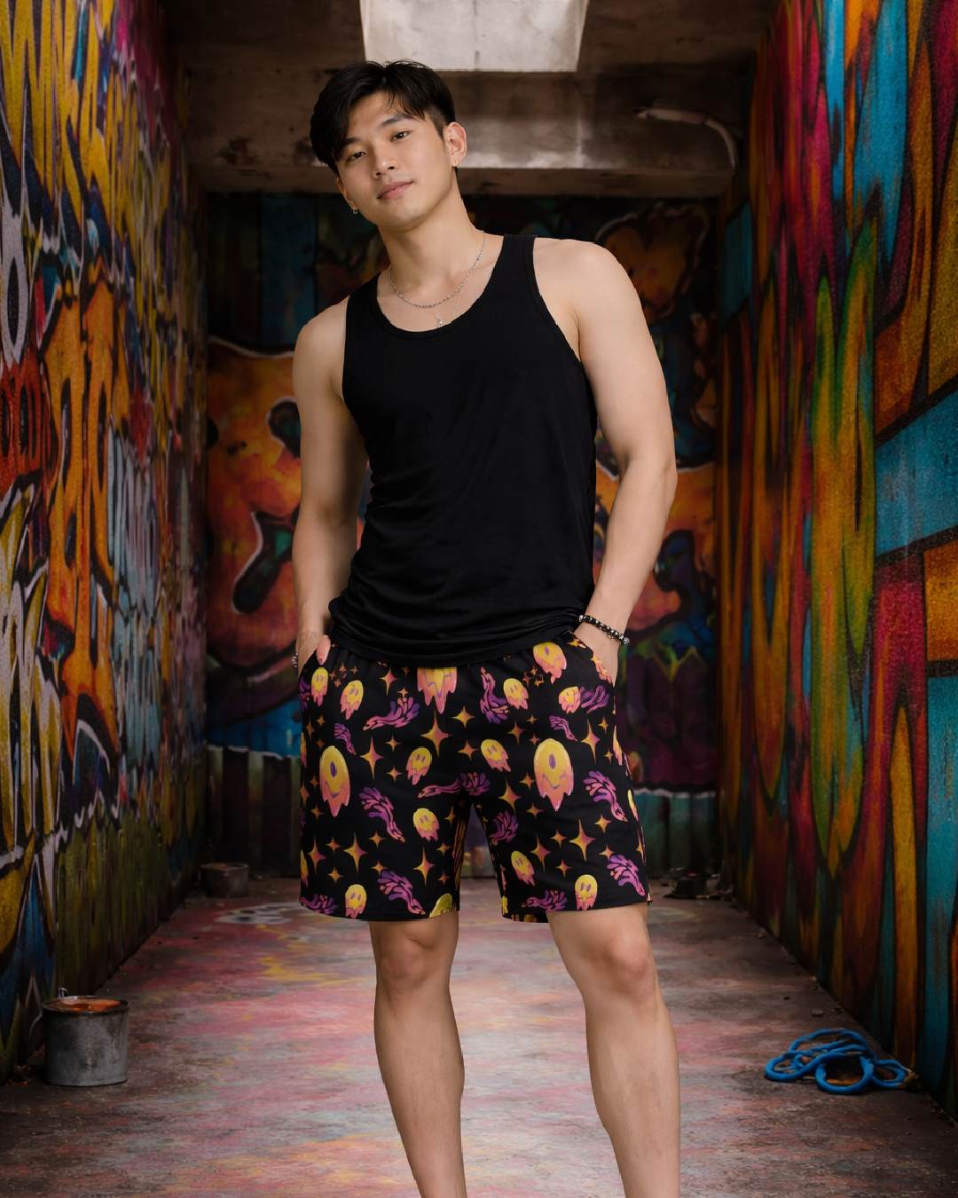 Unisex Acid Smiley Shorts