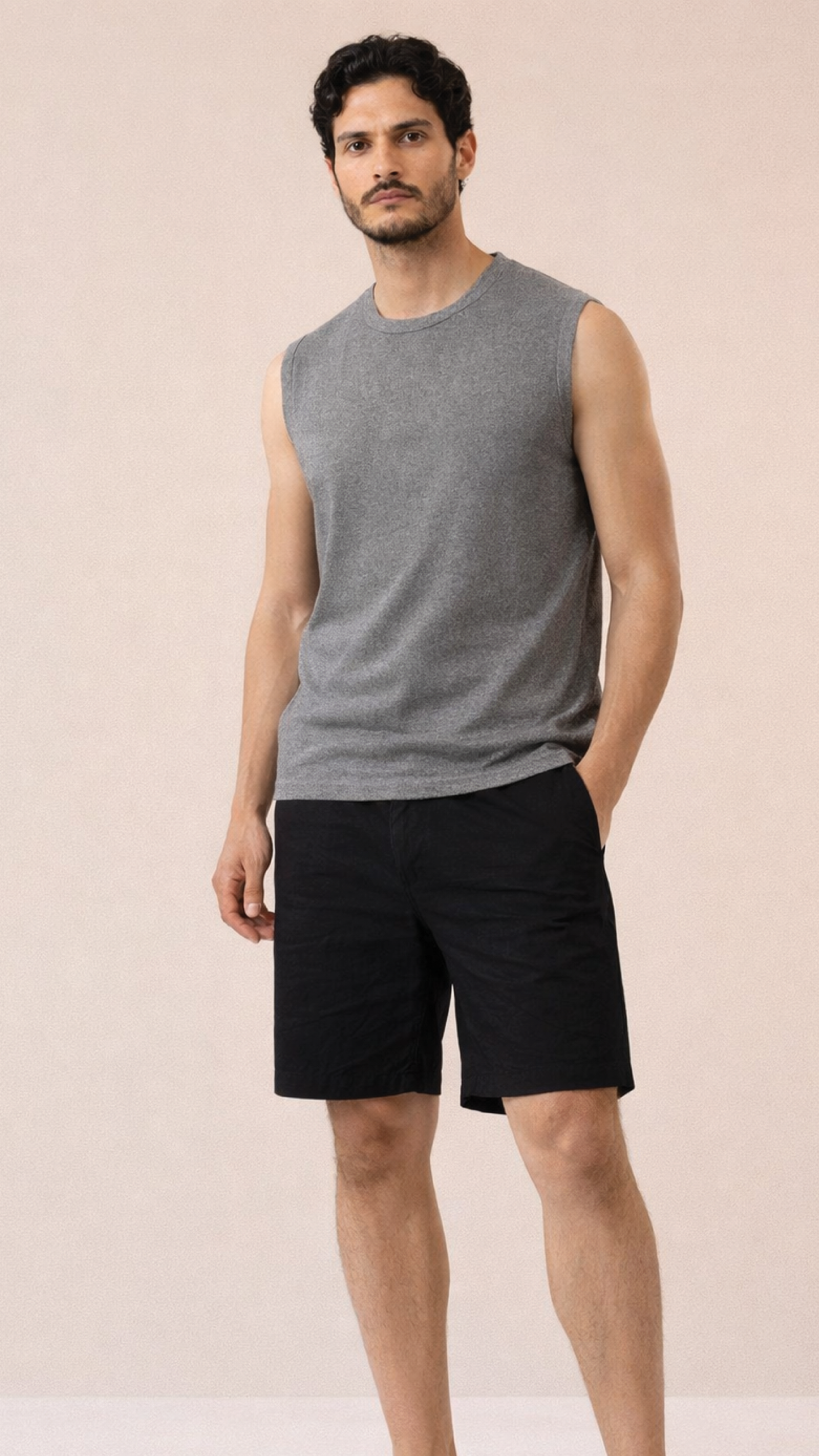 Men's Charcoal Melange Tank Top