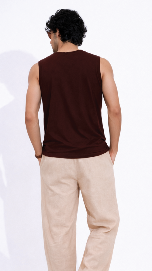 Men's Maroon Tank Top